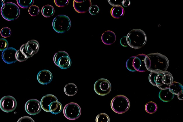 Bubbles on black background