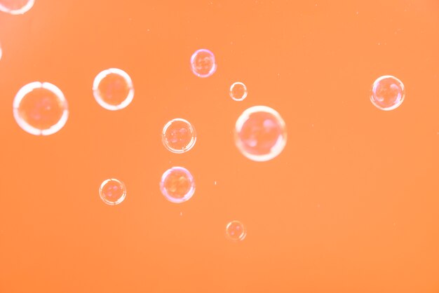 Bubbles over an orange background