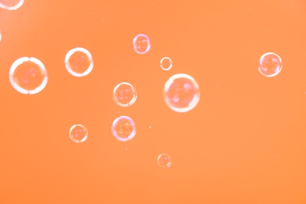 Bubbles over an orange background