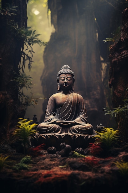 Free photo buddha statue for mediation and relaxation