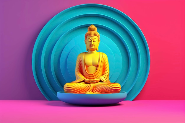 Free photo buddha statue in studio