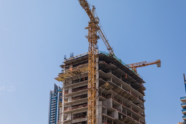 Building construction of new skyscrapers.