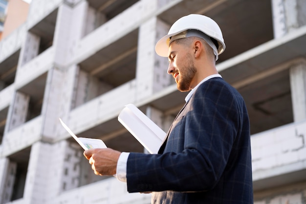 Building and construction worker on the site