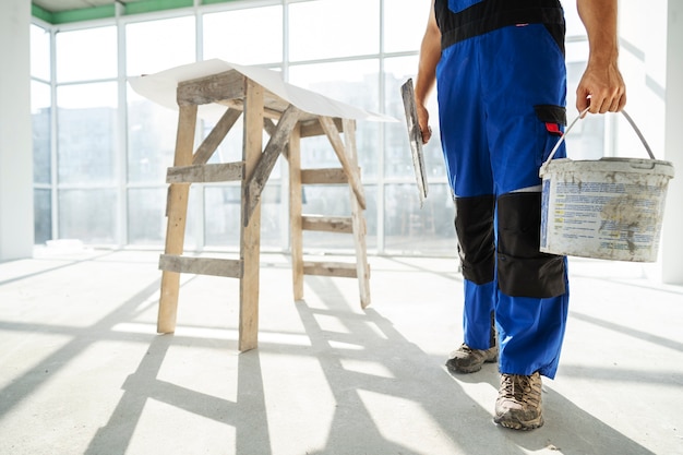 Building and construction worker on the site