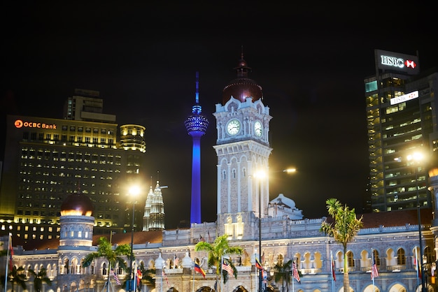 Building illuminated at night