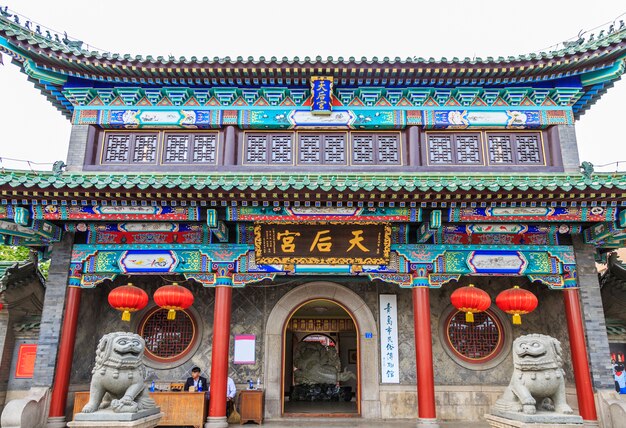 building landmark glass chinese temple outdoors