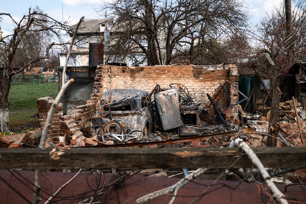 Free photo building ruins russian's war in ukraine