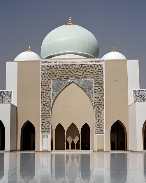 A building with a dome on the front