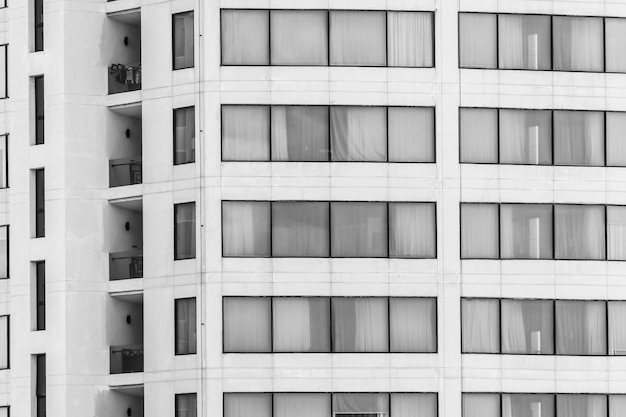 Free Photo buildings with windows in black and white