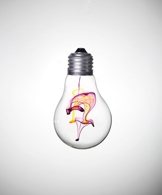 Free Photo bulb with color floating inside