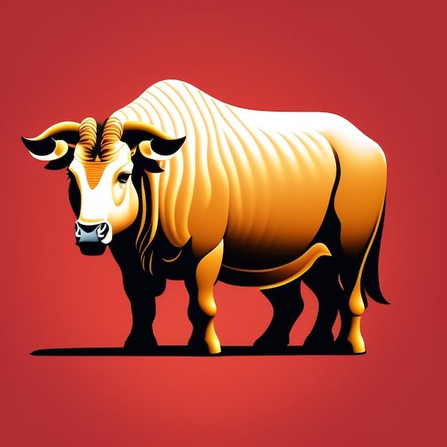 Free photo a bull with a red background and the word buffalo on it