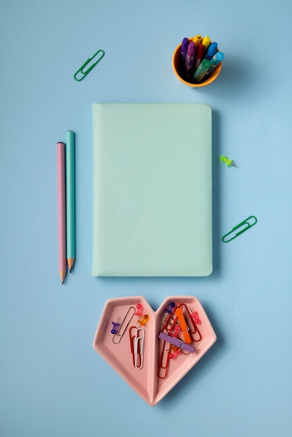 Free Photo bullet journal still life above view