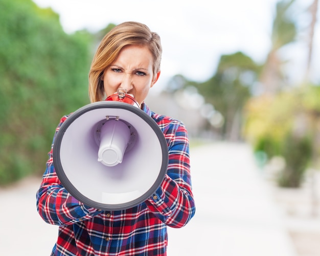 Free Photo bullhorn background adult loudspeaker confident