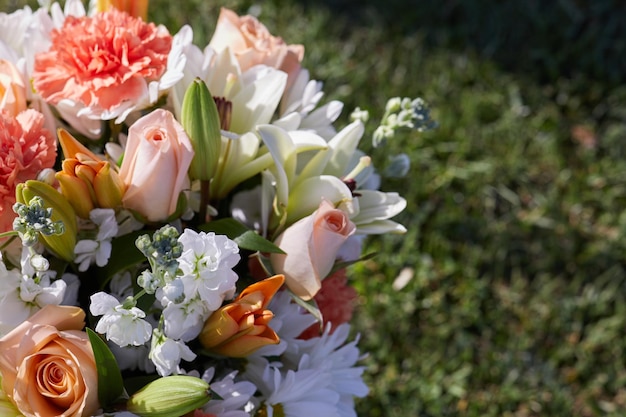 Bunch of fresh flowers at the Garden