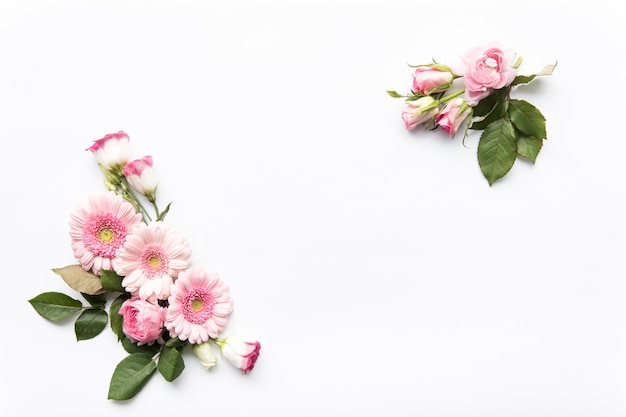 Bunches of pink flowers