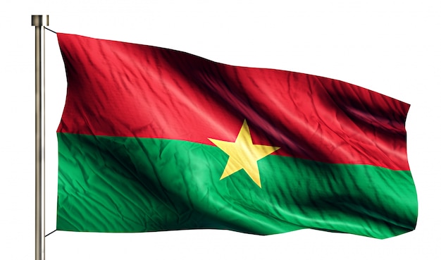 Burkina Faso National Flag Isolated 3D White Background