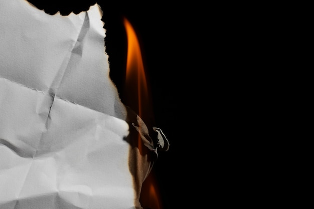 Free photo burning paper background still life