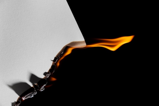 Free photo burning paper background still life