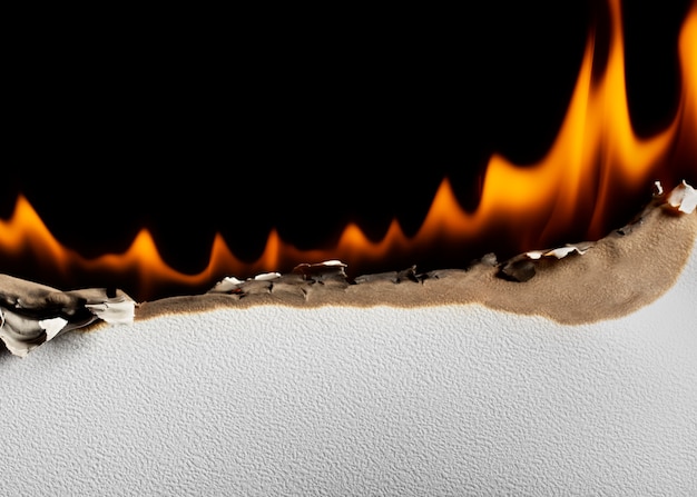 Free photo burning paper background still life