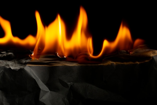 Free photo burning paper background still life