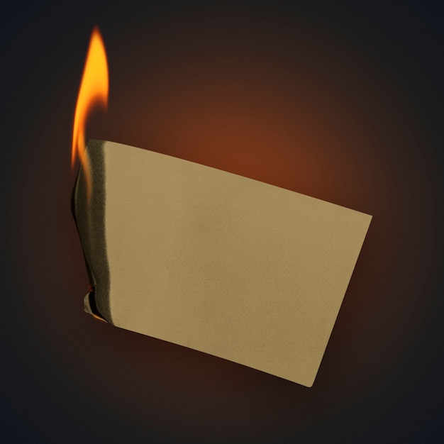 Burning paper, realistic flame with blank design space