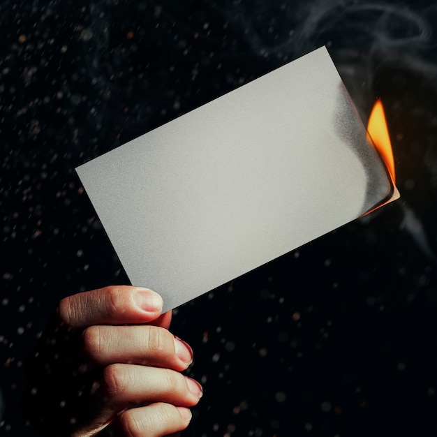 Free photo burning paper, realistic flame with blank design space