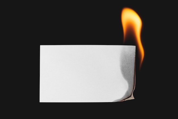 Burning paper, realistic flame with blank design space