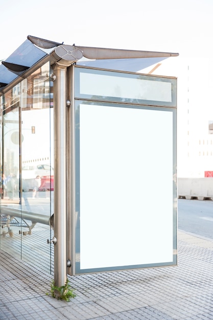 Free photo bus stop with blank billboard