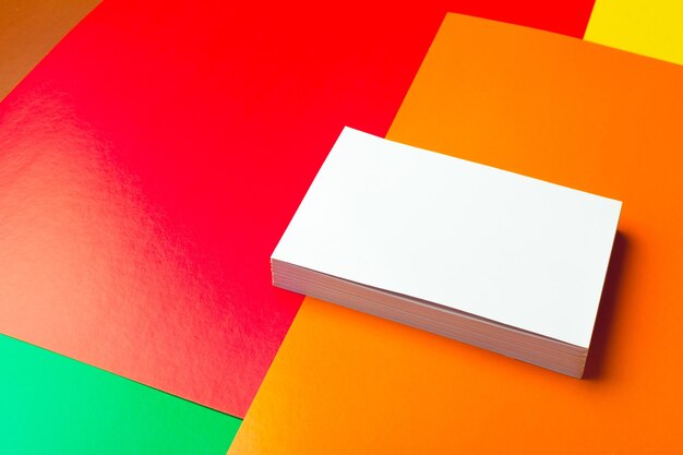 Business card blank over colorful abstract background