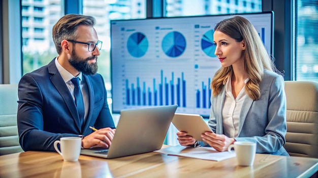 Free Photo business colleagues reviewing financial data