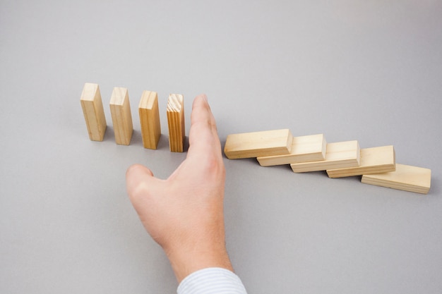 Business concept with wood blocks