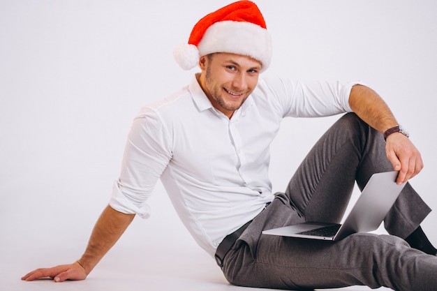 Free Photo business man isolated shopping online on christmas