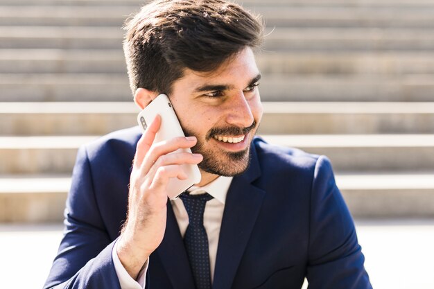 Business man on mobile phone