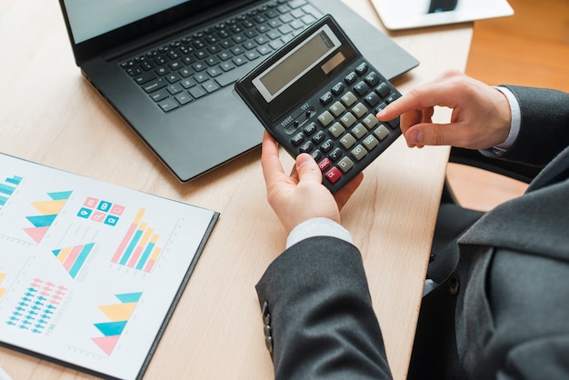 Business man working in a office desktop