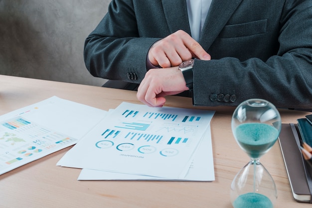 Business man working in a office desktop