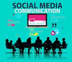 Free photo business meeting about social media communication