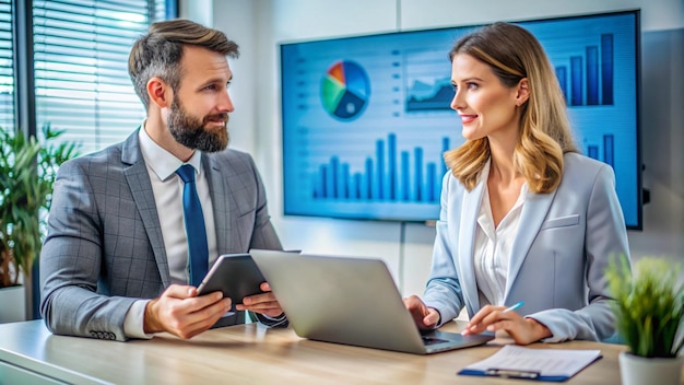 Free Photo business partners working together on a project in a modern office