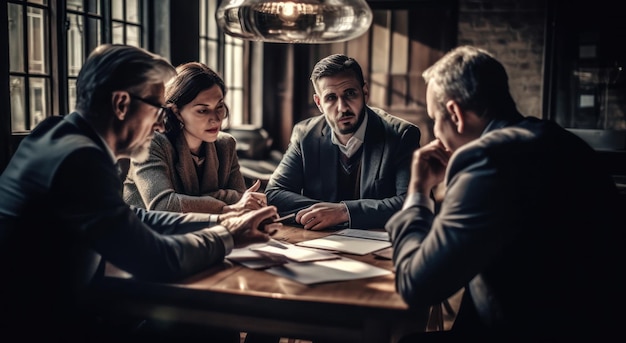 Free Photo business people having discussion dispute or disagreement at meeting or negotiations ai generative