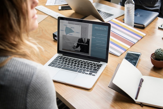 Business people working on a laptop