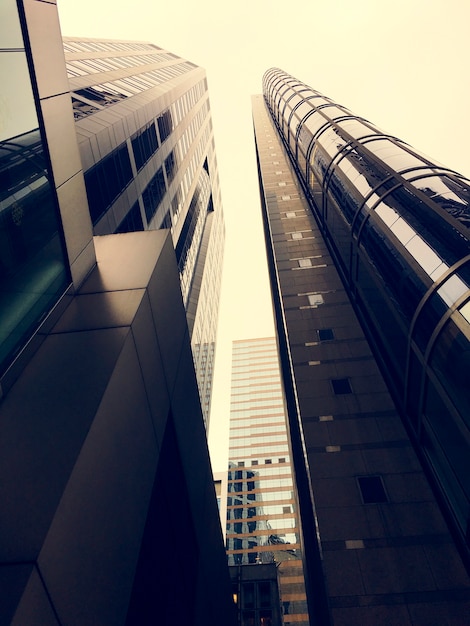 Free photo business skyscapers buildings bottom up shot