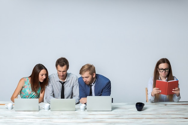 Business team working on their  project together at office