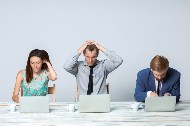 Business team working on their  project together at office