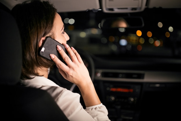 Business woman in car