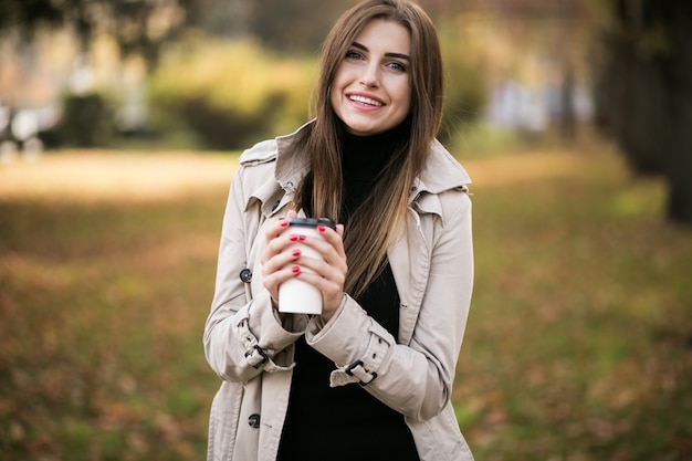 Business woman with coffee