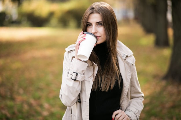 Business woman with coffee