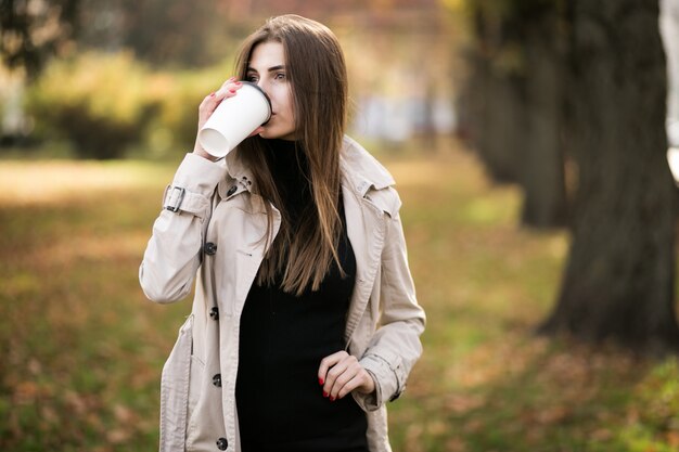 Business woman with coffee