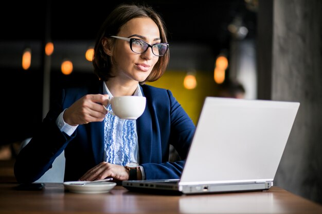 Business woman with laptop