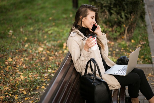 Business woman with laptop