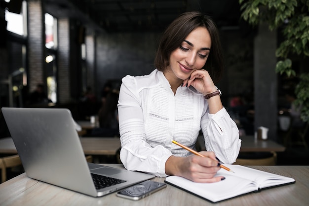 Business woman with laptop