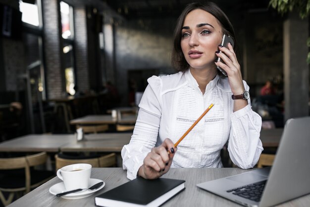 Business woman with laptop